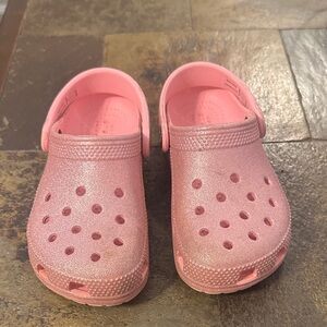 CROCS Kids Sparkly Pink Sandals